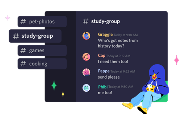 ilustração da interface do discord